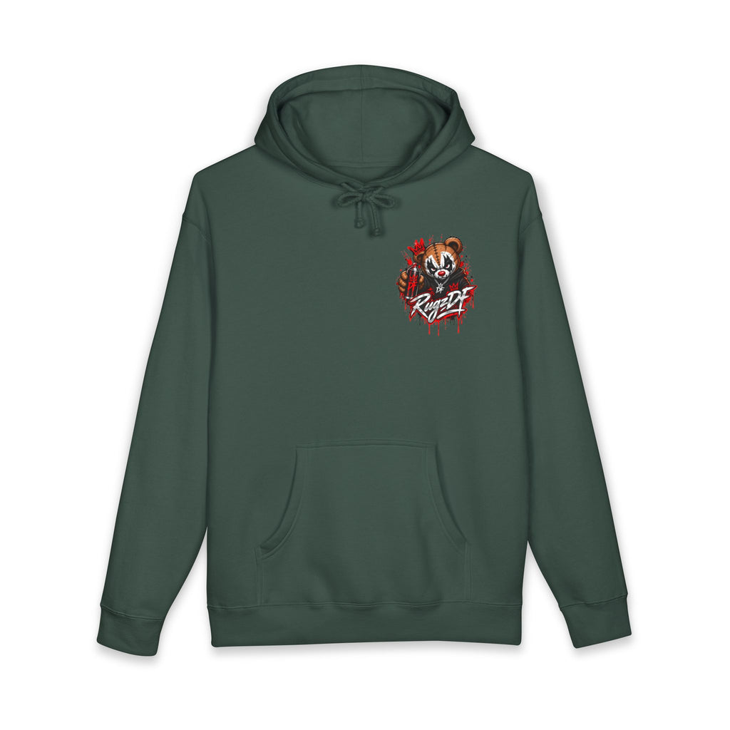 RugzDF Bear Heavyweight Hoodie – Left Chest Graphic Streetwear