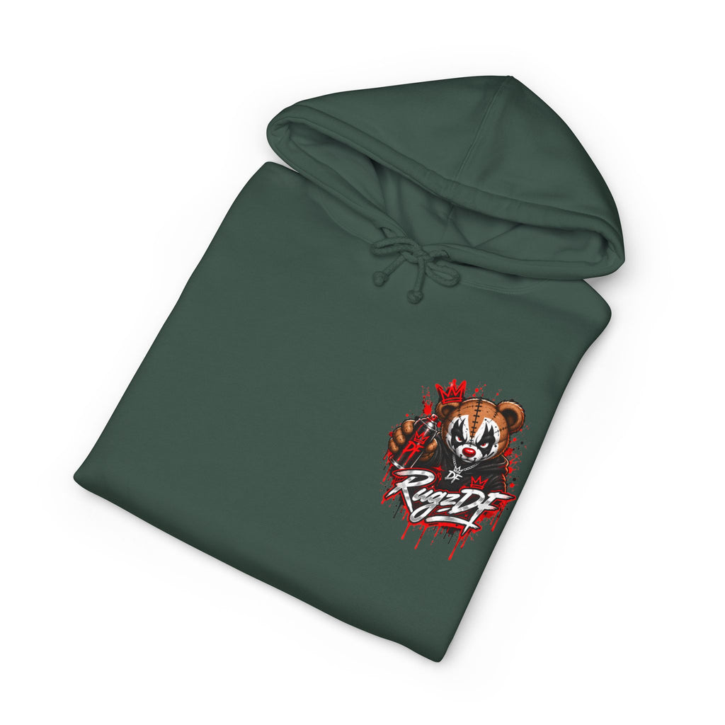 RugzDF Bear Heavyweight Hoodie – Left Chest Graphic Streetwear