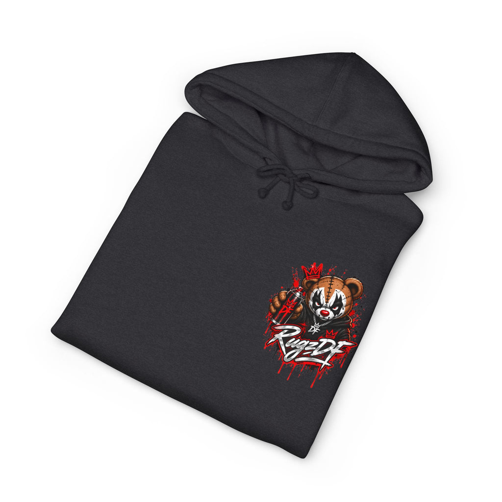 RugzDF Bear Heavyweight Hoodie – Left Chest Graphic Streetwear