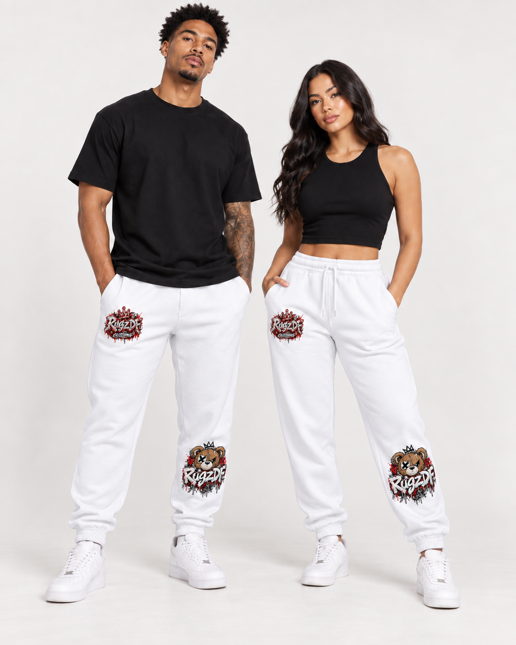 RugzDF Horror Bear Joggers – Urban Graphic Sweatpants.