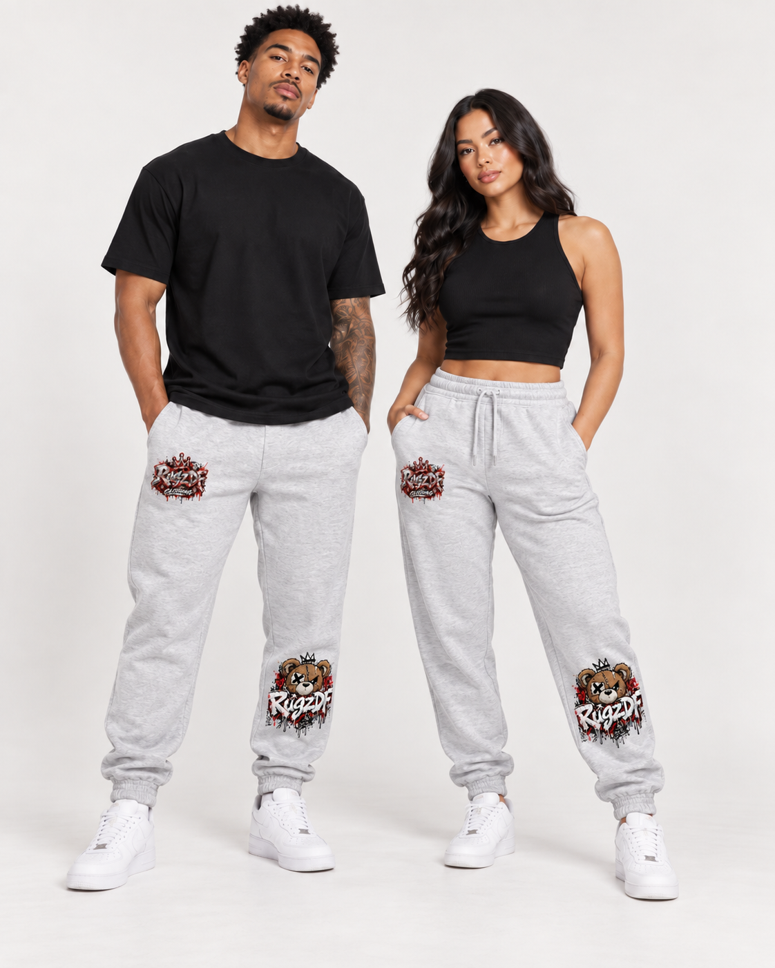 RugzDF Horror Bear Joggers – Urban Graphic Sweatpants.