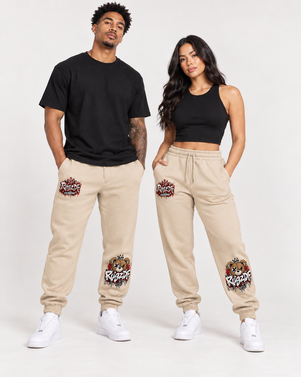 RugzDF Horror Bear Joggers – Urban Graphic Sweatpants.