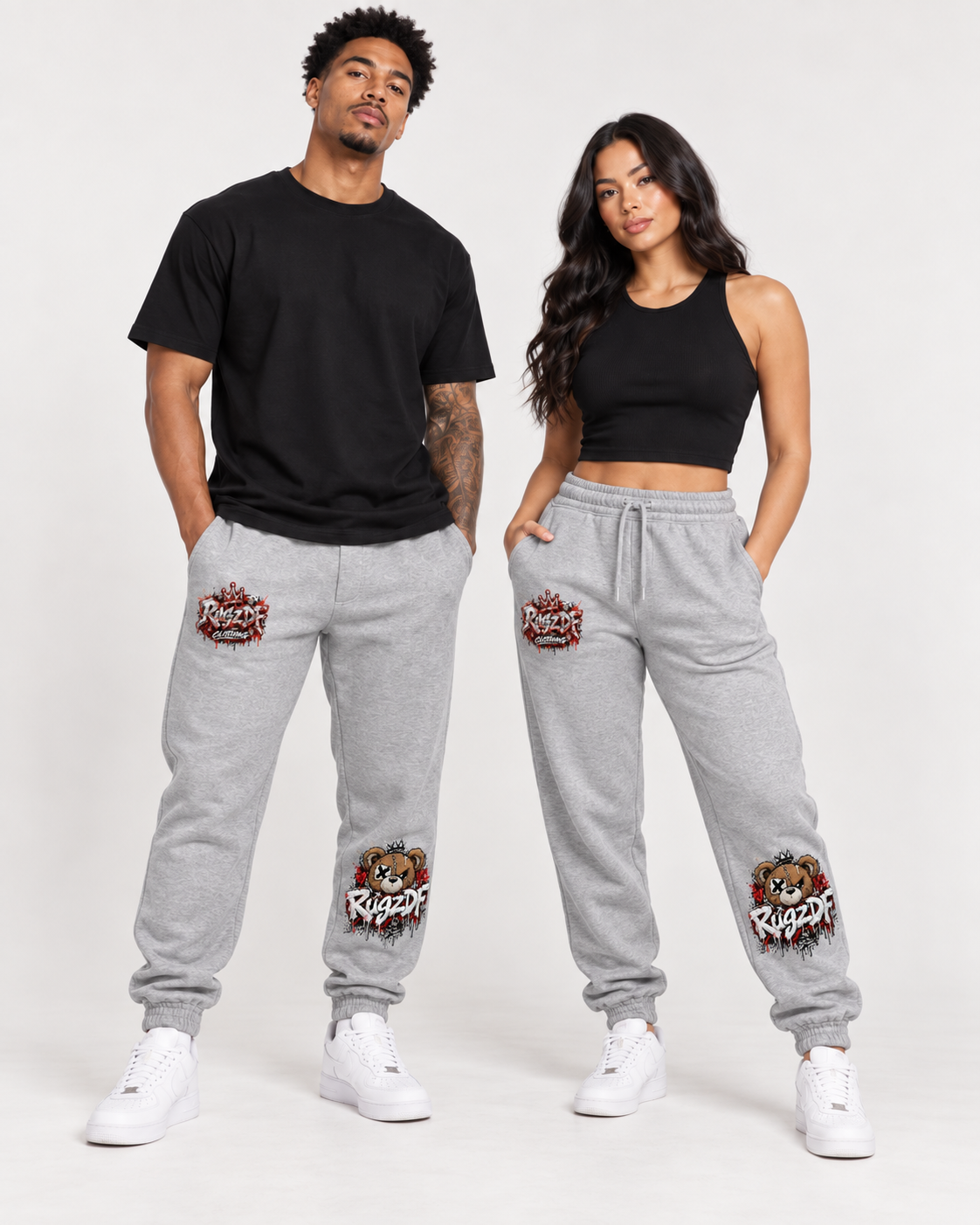 RugzDF Horror Bear Joggers – Urban Graphic Sweatpants.