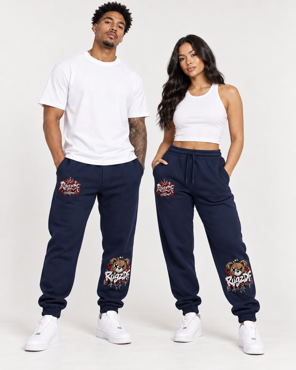 RugzDF Horror Bear Joggers – Urban Graphic Sweatpants.